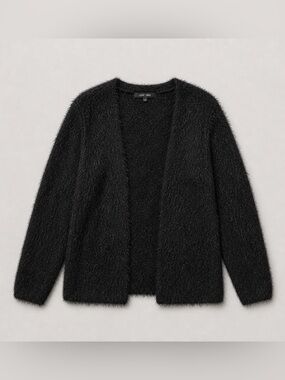 Love Tree Black Fuzzy Open Cardigan Sweater
